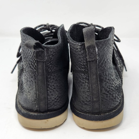 Teva Mens Coromar Black Pebbled Leather Chukka Ankle Boots Size 8.5 Lace Up main image 5
